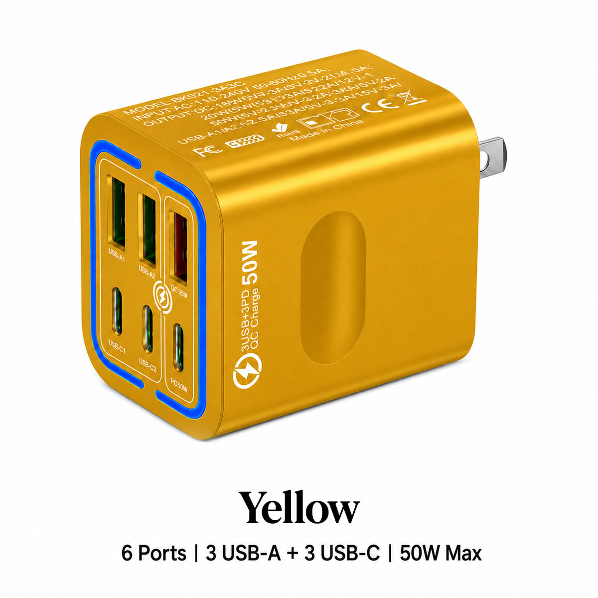 6-Ports Fast Charging Phone Charger US Plug