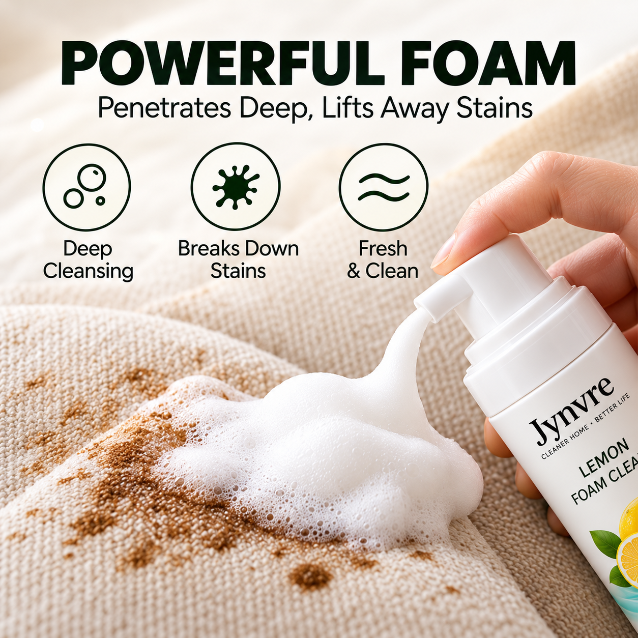 Jynvre rich foam applied directly onto fabric