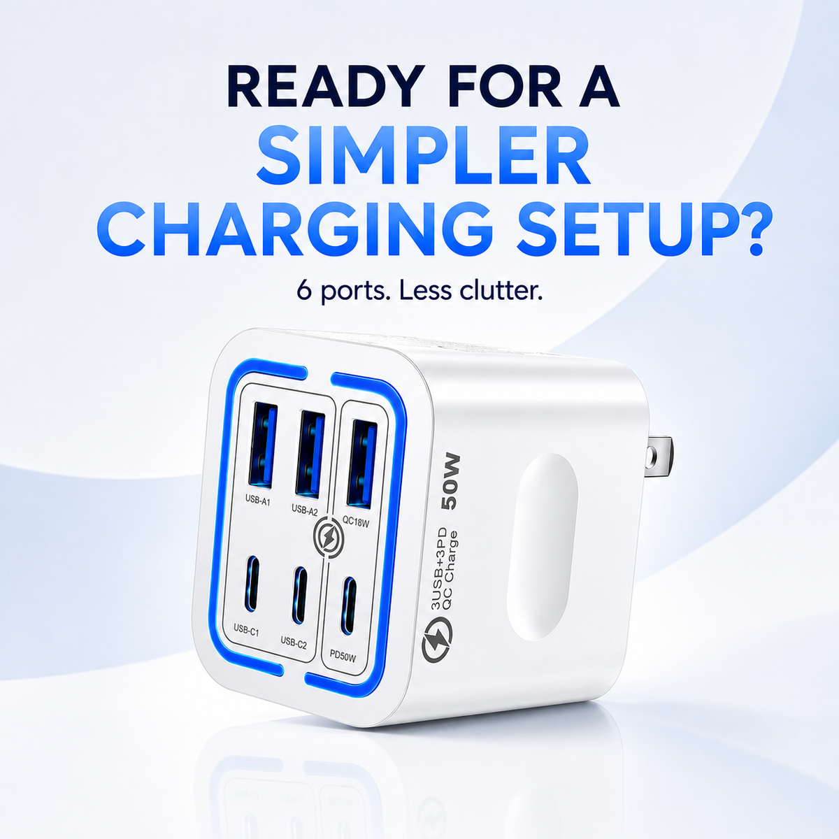 6-Ports Fast Charging Phone Charger US Plug