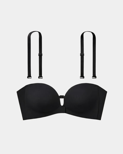 Front-Closure Wireless Padded Strapless Bra