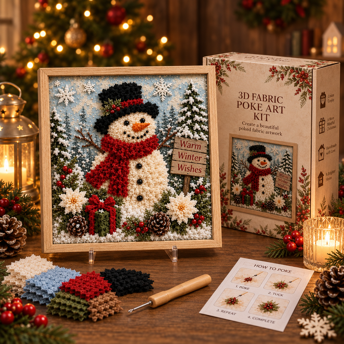 Christmas 3D Fabric Poke Art Kit