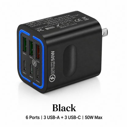 6-Ports Fast Charging Phone Charger US Plug