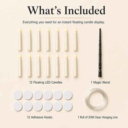 12pcs Hanging LED Candles With Magic Wand Remote