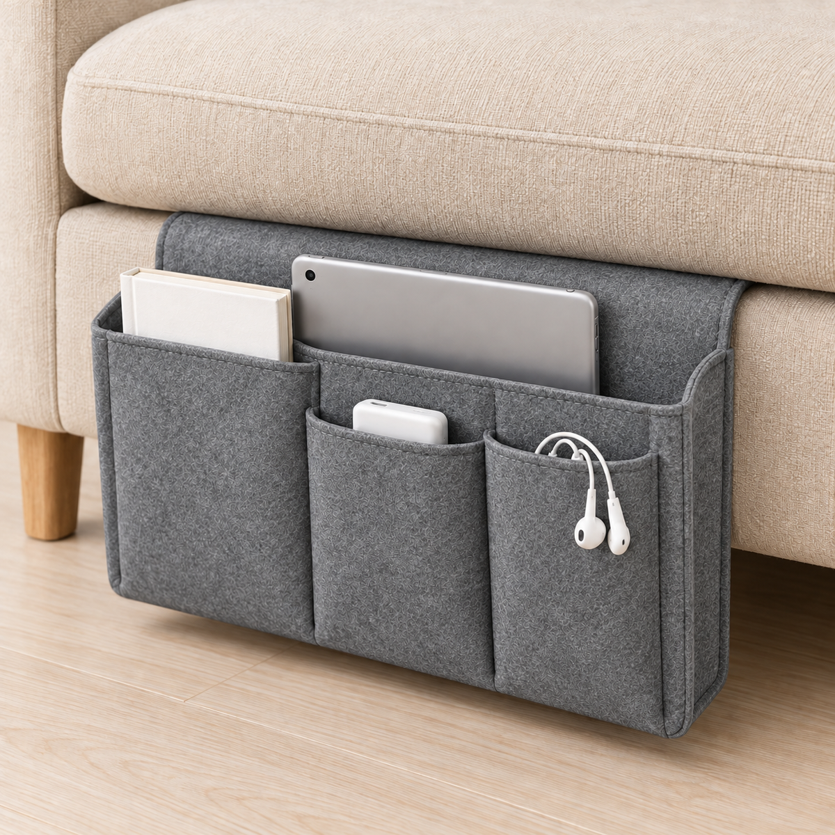 5 Pockets Felt Bedside Storage Organizer, Hanging Storage Organizer🛏️