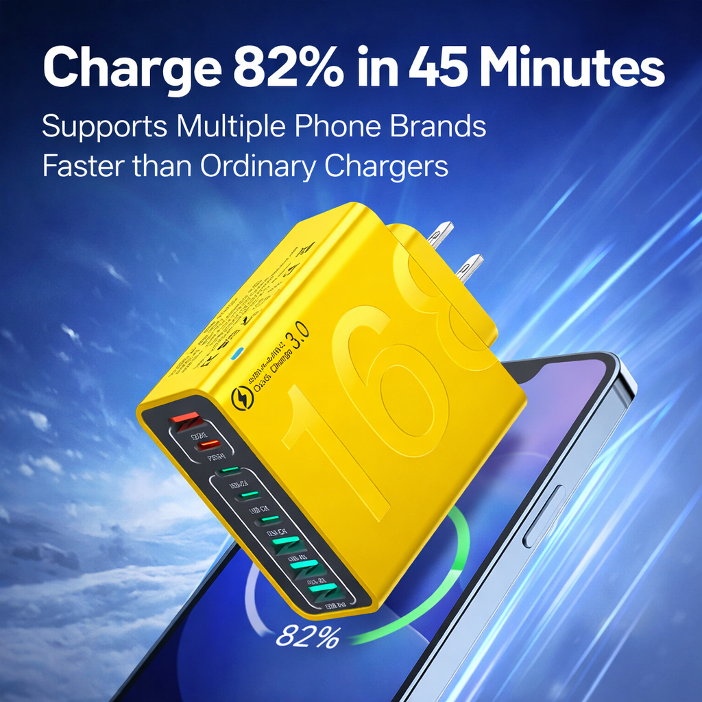 8-Port Fast Charging USB Hub (4 USB-C + 4 USB-A)