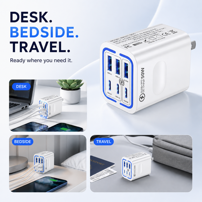 6-Ports Fast Charging Phone Charger US Plug