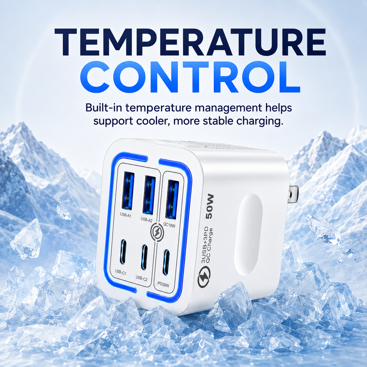 6-Ports Fast Charging Phone Charger US Plug
