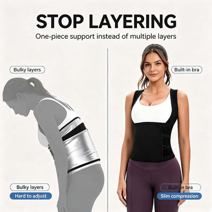 Women's Zip-Up Compression Shapewear Vest - Athletic Active Tops🏋️‍♀️