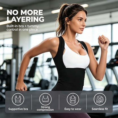 Women's Zip-Up Compression Shapewear Vest - Athletic Active Tops🏋️‍♀️