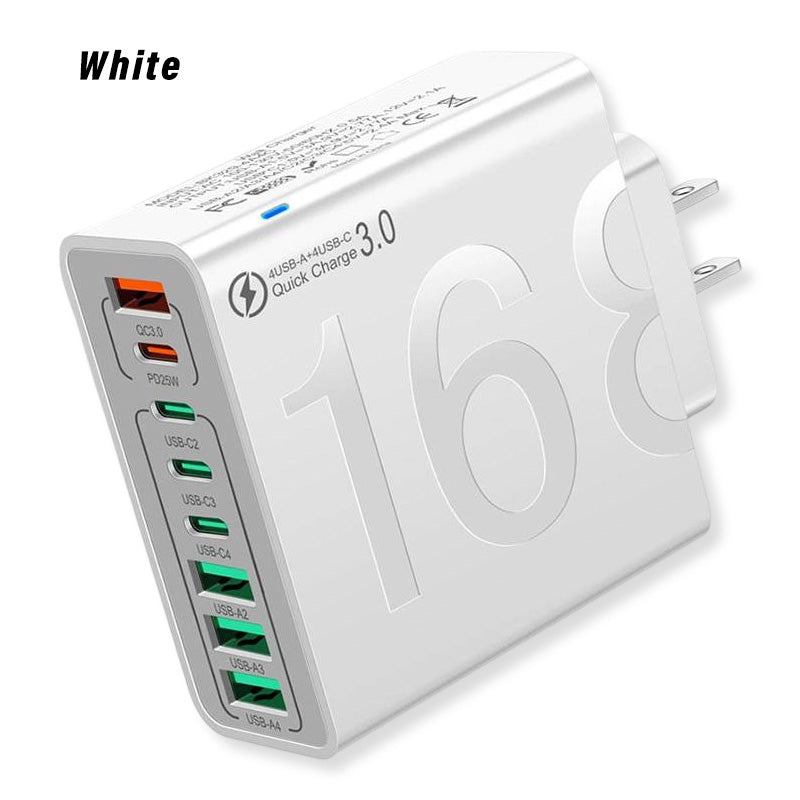 8-Port Fast Charging USB Hub (4 USB-C + 4 USB-A)